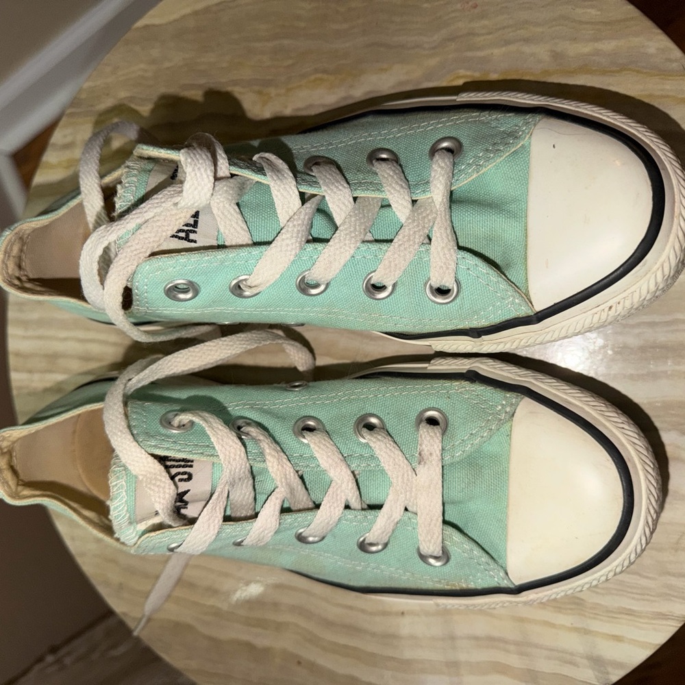 Mint Green Kids Canvas Sneakers